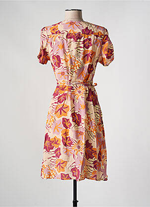 Robe mi-longue imprimé fleurs manches courtes orange RAGWEAR femme