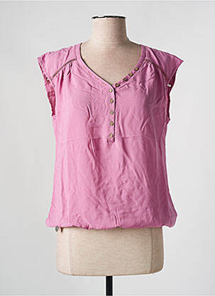 Blouse tissage popeline sans manche rose RAGWEAR femme