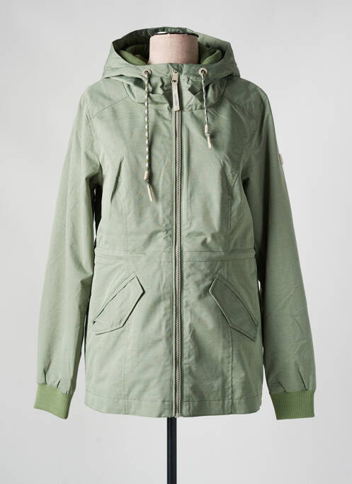 Imperméable finition intérieure doublure satiné a capuche vert RAGWEAR femme