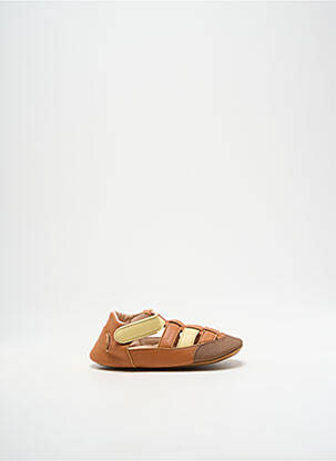 Sandales/nu pieds matière lisse bout rond marron HOB garcon