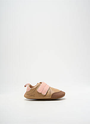 Baskets matière lisse bout rond rose HOB fille