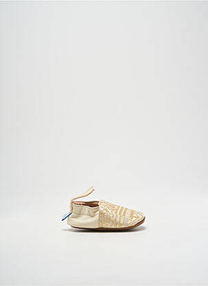 Chaussons/pantoufles tissage satiné bout rond or HOB fille
