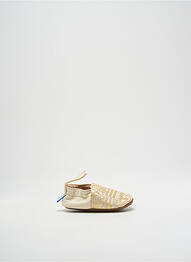 Chaussons/pantoufles tissage satiné bout rond or HOB fille