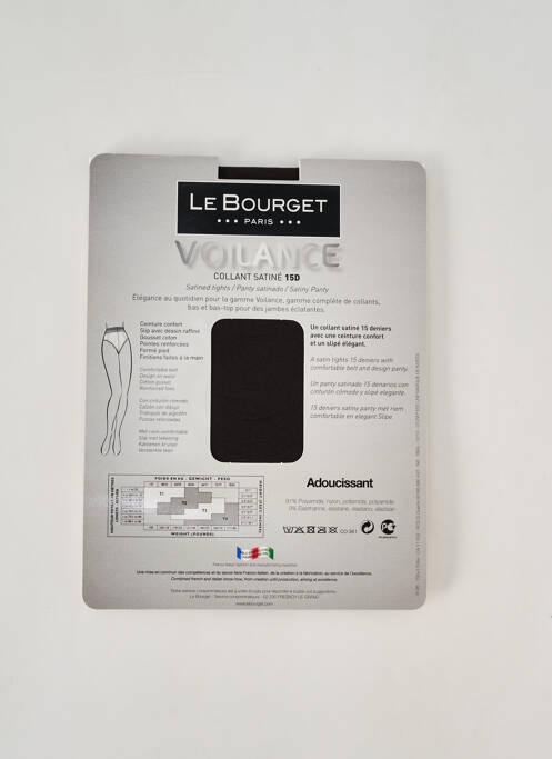 Collants légère et transparente gris LE BOURGET femme