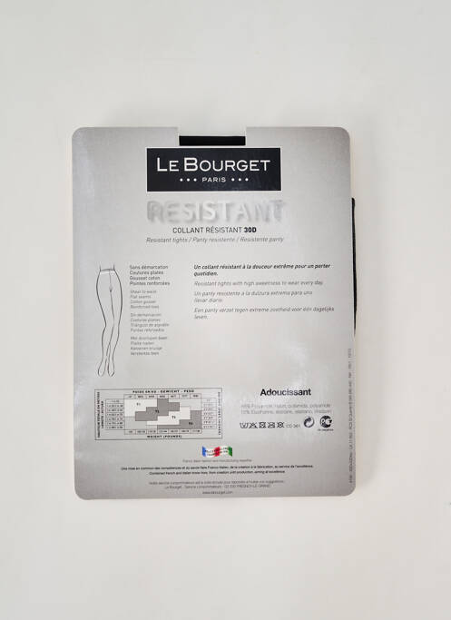 Collants noir LE BOURGET pour femme