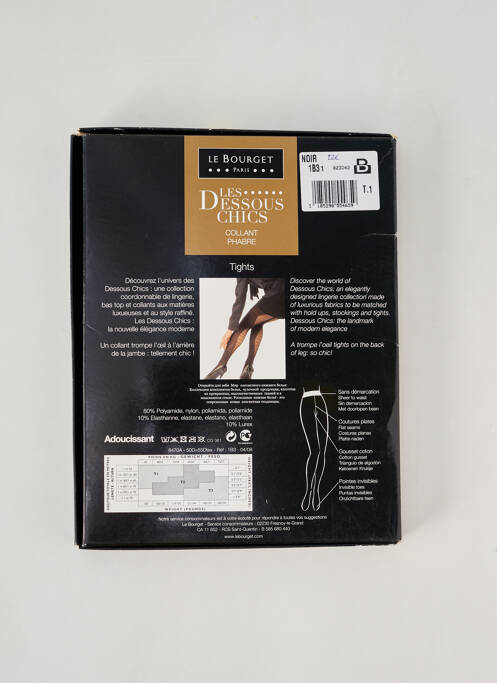 Collants légère et transparente noir LE BOURGET femme