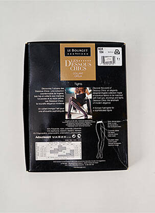 Collants imprimé fantaisie noir LE BOURGET femme