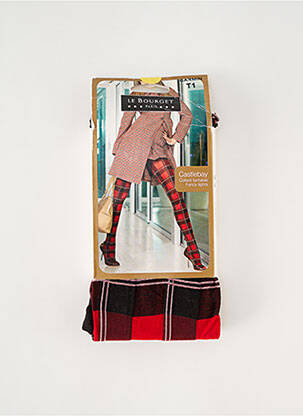 Collants imprimé fantaisie rouge LE BOURGET femme