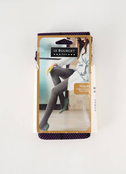 Collants imprimé fantaisie violet LE BOURGET femme