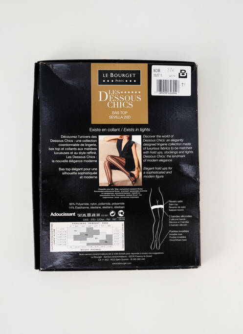 Bas imprimé fantaisie noir LE BOURGET femme