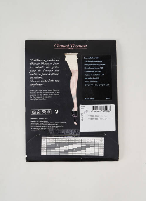 Bas imprimé fantaisie blanc CHANTAL THOMASS femme