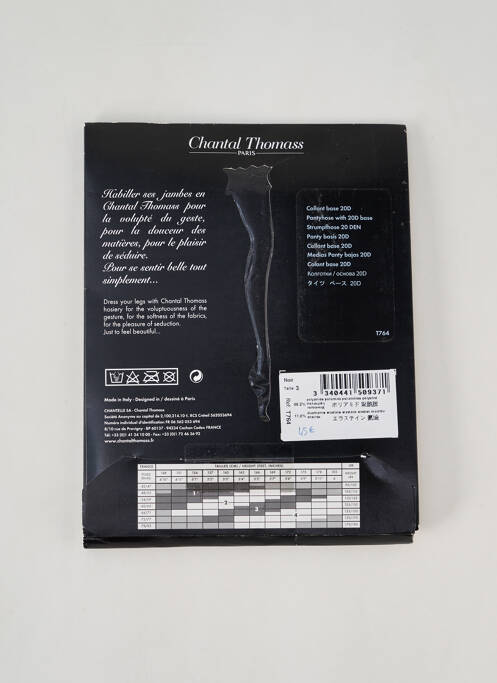 Collants noir CHANTAL THOMASS pour femme