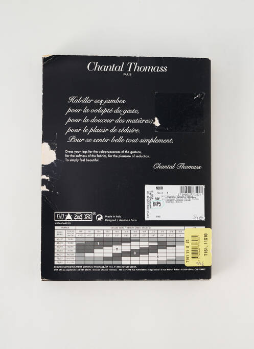Collants noir CHANTAL THOMASS pour femme