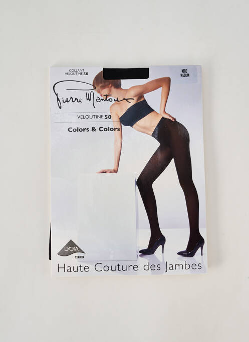 Collants stretch noir PIERRE MANTOUX femme