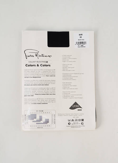 Collants stretch noir PIERRE MANTOUX femme