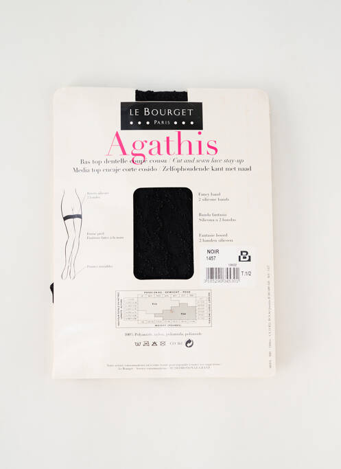 Bas noir LE BOURGET pour femme