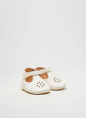 Bottillons matière lisse bout rond blanc EASY PEASY fille
