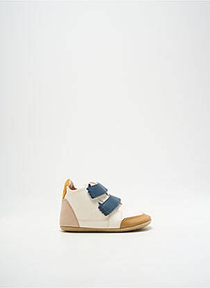 Baskets matière lisse bout rond blanc EASY PEASY garcon