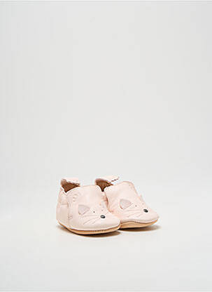 Chaussons/pantoufles semelle extérieure cuir bout rond rose EASY PEASY fille