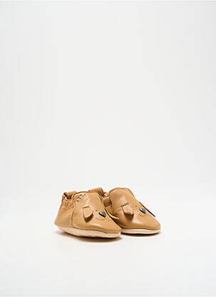 Chaussons/pantoufles semelle extérieure cuir bout rond marron EASY PEASY garçon
