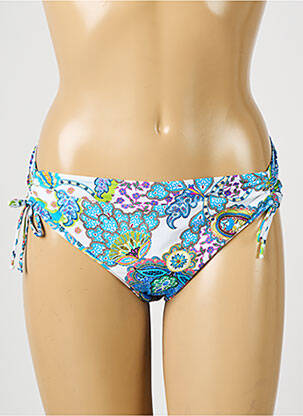 Bas de maillot de bain effet matière satinée culotte bleu ANTIGEL femme