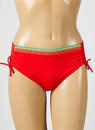 Bas de maillot de bain effet matière satinée culotte rouge ANTIGEL femme