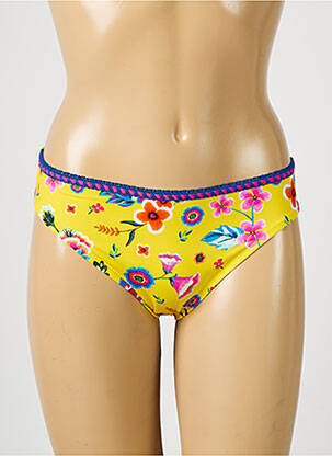Bas de maillot de bain imprimé fleurs culotte jaune ANTIGEL femme