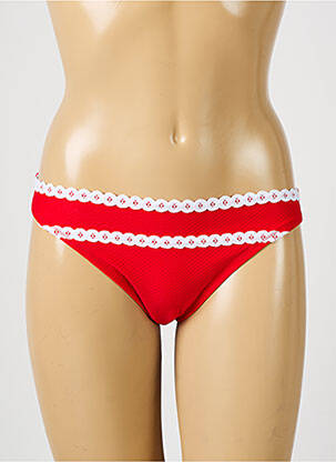 Bas de maillot de bain tissage texturé culotte rouge ANTIGEL femme