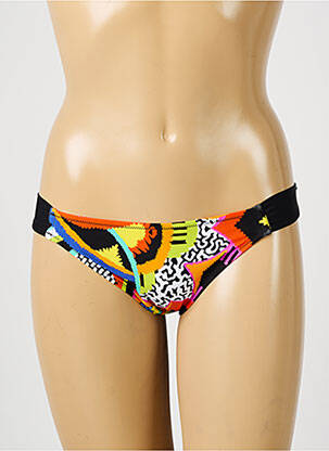 Bas de maillot de bain effet matière satinée culotte noir ANTIGEL femme