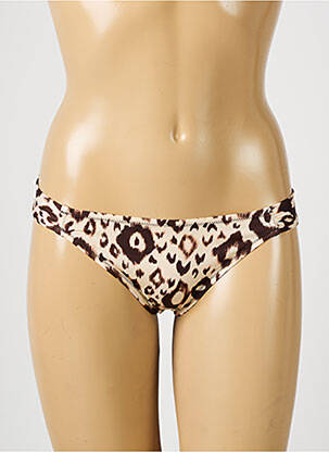 Bas de maillot de bain effet matière satinée culotte marron ANTIGEL femme