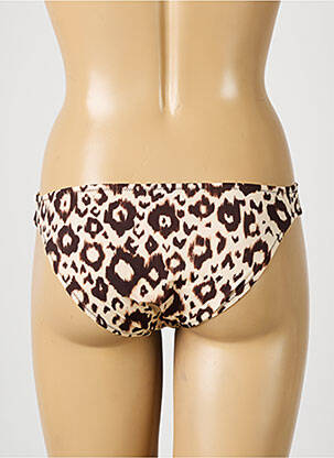 Bas de maillot de bain effet matière satinée culotte marron ANTIGEL femme