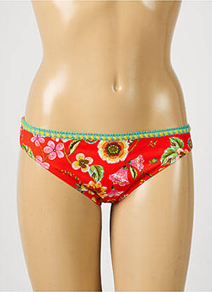 Bas de maillot de bain imprimé fleurs culotte rouge ANTIGEL femme
