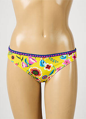 Bas de maillot de bain imprimé fleurs culotte jaune ANTIGEL femme