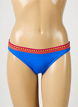 Bas de maillot de bain effet matière satinée culotte bleu ANTIGEL femme