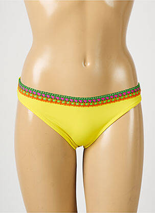 Bas de maillot de bain effet matière satinée culotte jaune ANTIGEL femme