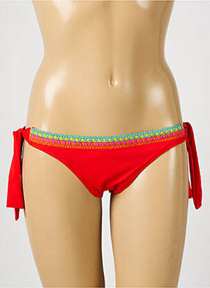 Bas de maillot de bain fermeture liens à nouer bikini rouge ANTIGEL femme