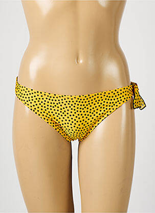 Bas de maillot de bain effet matière satinée culotte jaune ANTIGEL femme