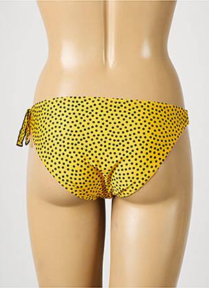 Bas de maillot de bain effet matière satinée culotte jaune ANTIGEL femme