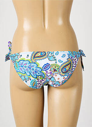 Bas de maillot de bain effet matière satinée bikini bleu ANTIGEL femme