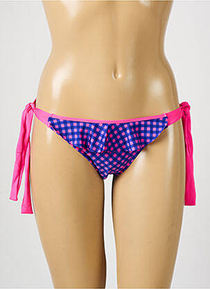 Bas de maillot de bain effet matière satinée bikini rose ANTIGEL femme