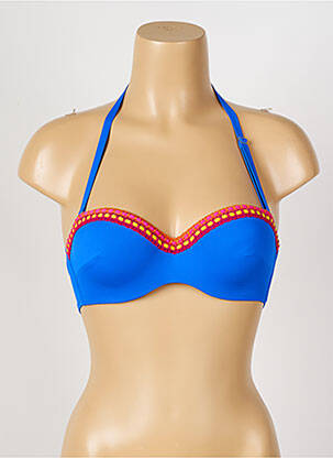 Haut de maillot de bain stretch haut bandeau bleu ANTIGEL femme