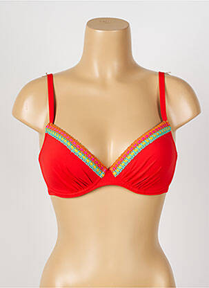 Haut de maillot de bain stretch haut soutien-gorge moulé rouge ANTIGEL femme