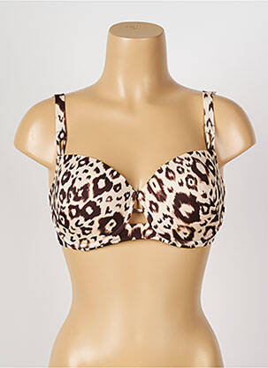 Haut de maillot de bain stretch haut soutien-gorge emboitant marron ANTIGEL femme