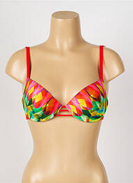 Haut de maillot de bain stretch haut soutien-gorge moulé rouge ANTIGEL femme