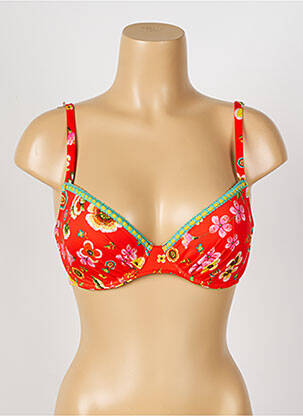 Haut de maillot de bain stretch haut soutien-gorge moulé rouge ANTIGEL femme