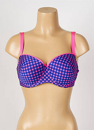 Haut de maillot de bain stretch haut soutien-gorge moulé rose ANTIGEL femme