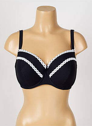 Haut de maillot de bain stretch haut soutien-gorge moulé noir ANTIGEL femme