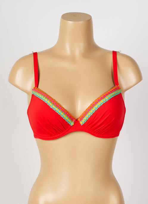 Haut de maillot de bain rouge ANTIGEL pour femme