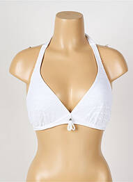 Haut de maillot de bain stretch haut soutien-gorge emboitant blanc ANTIGEL femme