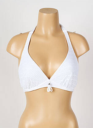 Haut de maillot de bain stretch haut soutien-gorge emboitant blanc ANTIGEL femme